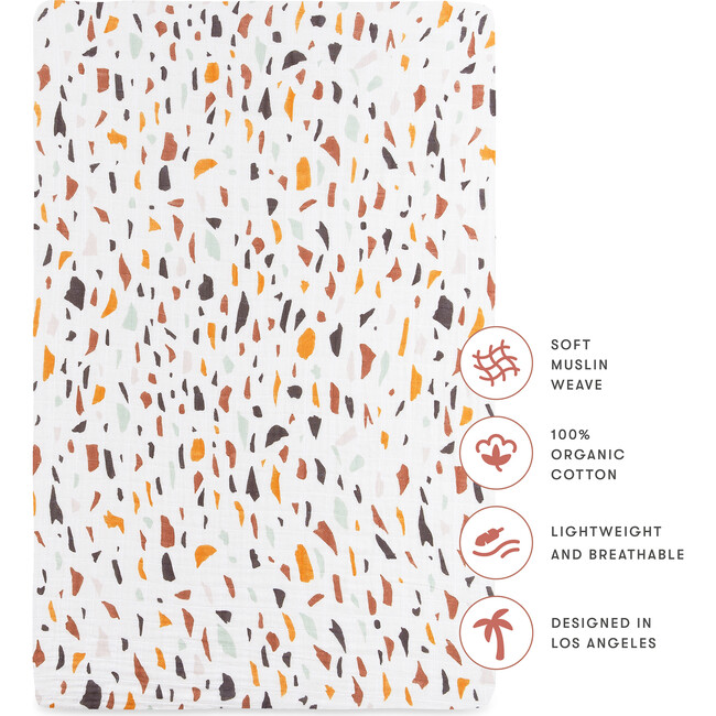 Organic Muslin Cotton Mini Crib Sheet, Terrazzo - Crib Sheets - 7