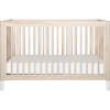 Gelato 4-in-1 Convertible Crib, White Feet with Toddler Bed Conversion Kit, Washed Natural - Cribs - 1 - thumbnail