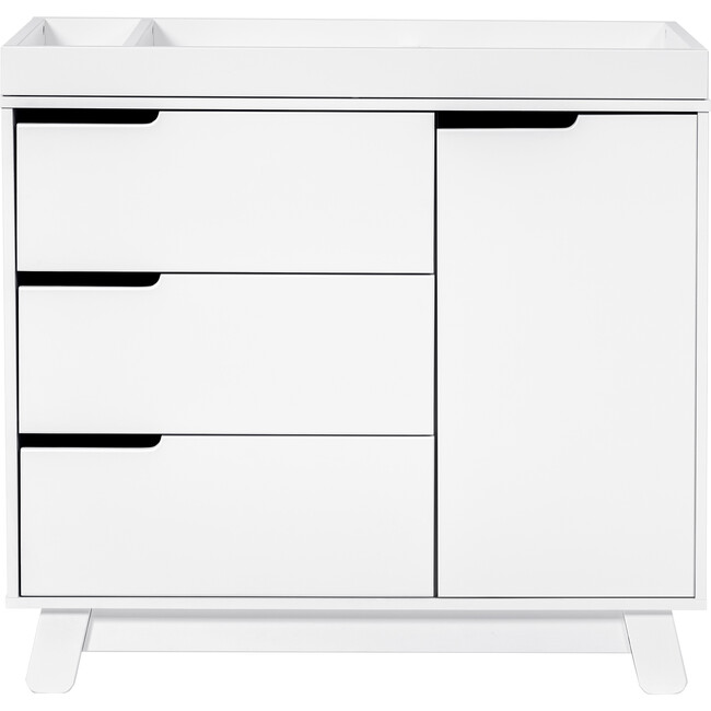 Hudson 3-Drawer Changer Dresser with Removable Changing Tray, White - Dressers - 1