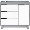 Hudson 3-Drawer Changer Dresser with Removable Changing Tray, Grey/White - Dressers - 1 - thumbnail