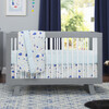 Hudson 3-in-1 Convertible Crib with Toddler Bed Conversion Kit, Grey/White - Cribs - 2 - thumbnail