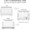 Hudson 3-in-1 Convertible Crib with Toddler Bed Conversion Kit, Grey/White - Cribs - 3 - thumbnail