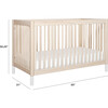 Gelato 4-in-1 Convertible Crib, White Feet with Toddler Bed Conversion Kit, Washed Natural - Cribs - 5 - thumbnail