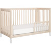 Gelato 4-in-1 Convertible Crib, White Feet with Toddler Bed Conversion Kit, Washed Natural - Cribs - 6 - thumbnail