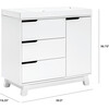 Hudson 3-Drawer Changer Dresser with Removable Changing Tray, White - Dressers - 4