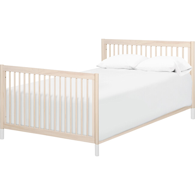 Gelato 4-in-1 Convertible Crib, White Feet with Toddler Bed Conversion Kit, Washed Natural - Cribs - 8