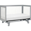 Hudson 3-in-1 Convertible Crib with Toddler Bed Conversion Kit, Grey/White - Cribs - 6 - thumbnail