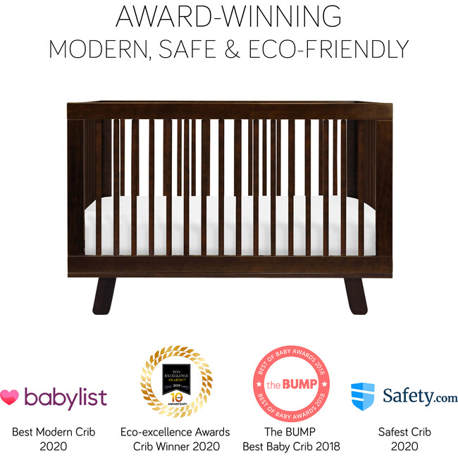 Hudson 3-in-1 Convertible Crib with Toddler Bed Conversion Kit, Espresso - Cribs - 9
