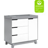 Hudson 3-Drawer Changer Dresser with Removable Changing Tray, Grey/White - Dressers - 7 - thumbnail