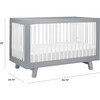 Hudson 3-in-1 Convertible Crib with Toddler Bed Conversion Kit, Grey/White - Cribs - 11 - thumbnail