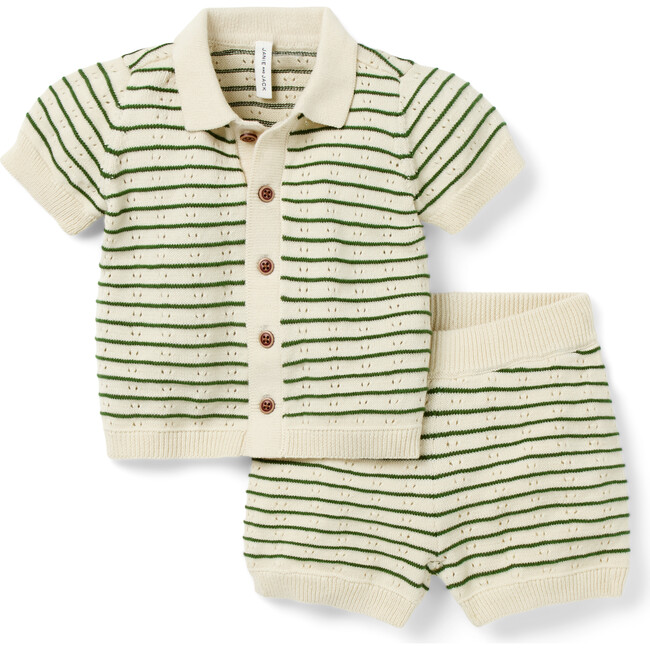 The Striped Matching Baby Set, Green