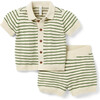 The Striped Matching Baby Set, Green - Mixed Apparel Set - 1 - thumbnail