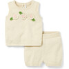 The Crochet Flower Matching Baby Set, Khaki - Mixed Apparel Set - 1 - thumbnail