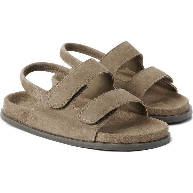 Sueded Slide Sandal, Brown