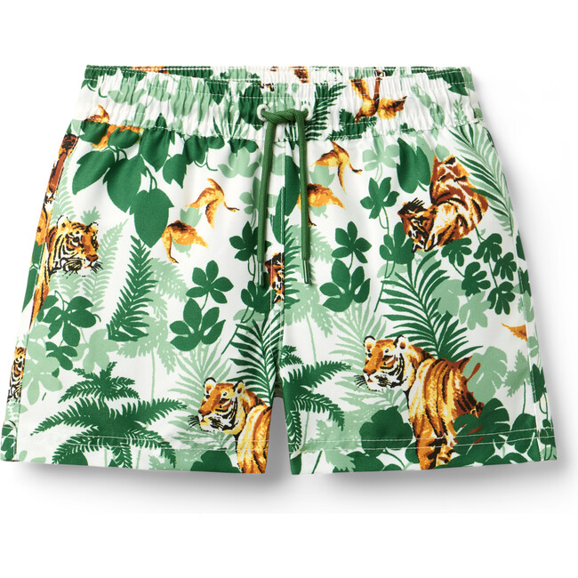 Recycled Tiger Swim Trunk, Green