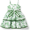 The Floral Toile Tiered Dress, Green - Dresses - 1 - thumbnail