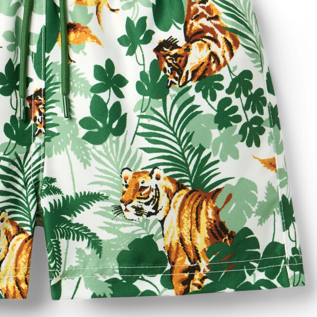 Recycled Tiger Swim Trunk, Green