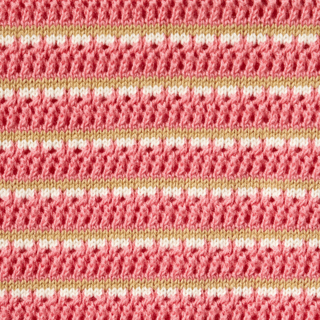 Striped Ruffle Sweater Top, Pink