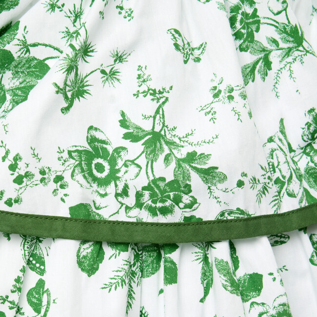 The Floral Toile Tiered Dress, Green