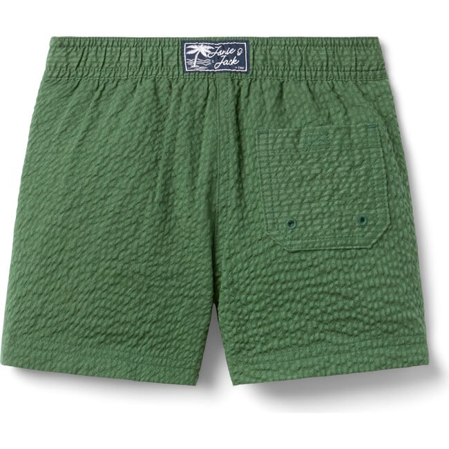 Recycled Seersucker Tiger Swim Trunk, Green - Swim Trunks - 3