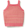 Striped Ruffle Sweater Top, Pink - Tank Tops - 3