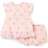 Baby Giraffe Floral Matching Set, Pink - Mixed Apparel Set - 1 - thumbnail