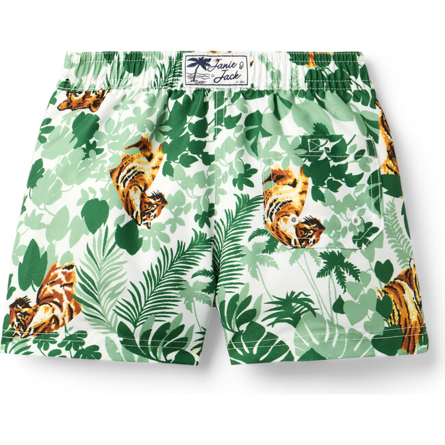 Recycled Tiger Swim Trunk, Green - Swim Trunks - 3