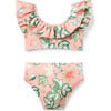 Recycled Floral Ruffle 2-Piece Swimsuit, Pink - Two Pieces - 3 - thumbnail