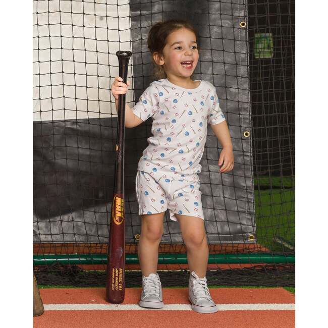 The Organic Short Sleeve Pajama Set, Baseball - Pajamas - 3