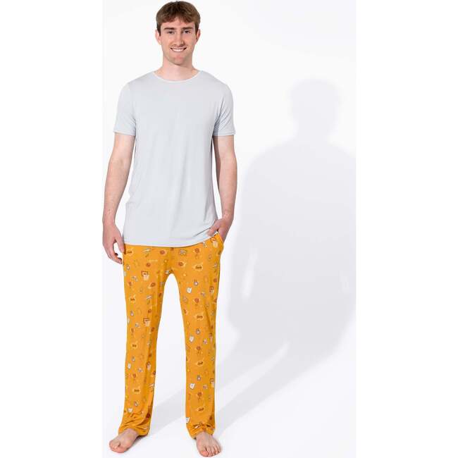 Basketball Bamboo Men's Pajama Set, Orange - Pajamas - 4