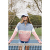 Women's Tennis Colorblocked Quarter Zip Cropped Sweater, Blue - Sweaters - 3 - thumbnail