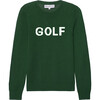 Women's Golf Ribbed Neck Long Sleeve Sweater, Green & White - Sweaters - 1 - thumbnail