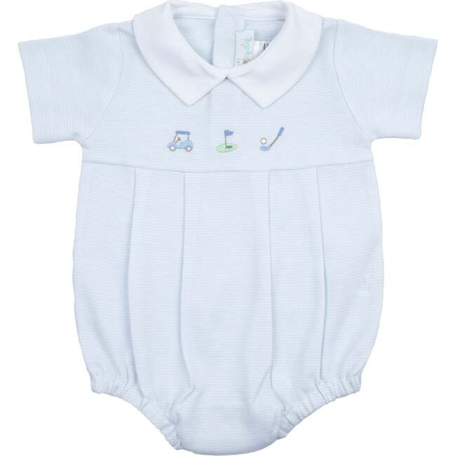 Pointed Collar Golf Bubble Romper, Lt.Blue