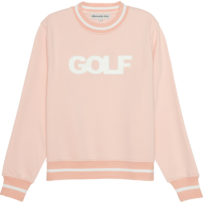 Women's Golf Full Sleeve Ribbed Trim Sweatshirt, Pink