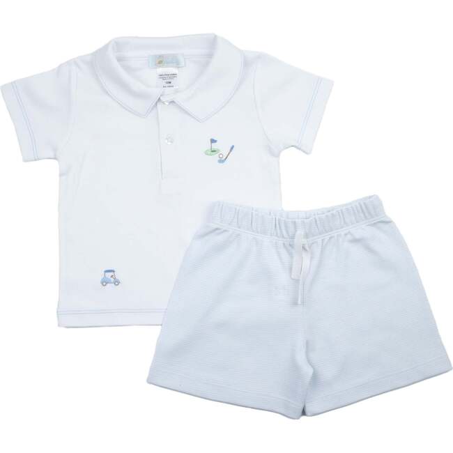 Golf Pima Short Play Set, Infant Boys, Lt.Blue - Mixed Apparel Set - 1