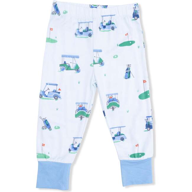 Short Sleeve Loungewear Set, Vintage Golf Carts Blue