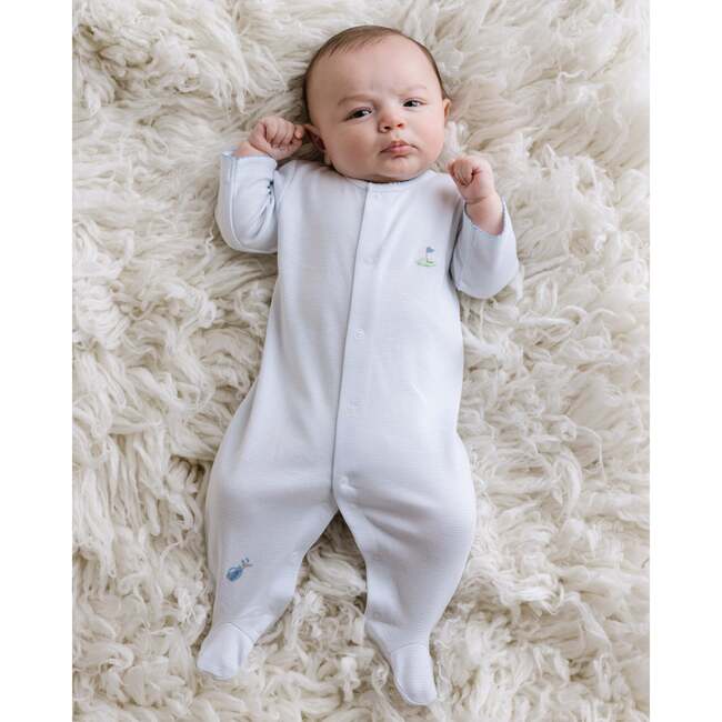 Golf Embroidered Pima Footie, Boys, Lt.Blue - Footie Pajamas - 2