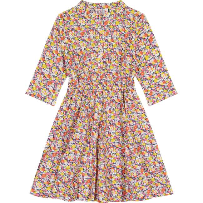 Gabriela Circle Skirt Dress, Pink Navy Daisy