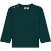 Henry Boys Striped Button Shoulder Long Sleeve Tee, Forest Navy - T-Shirts - 1 - thumbnail