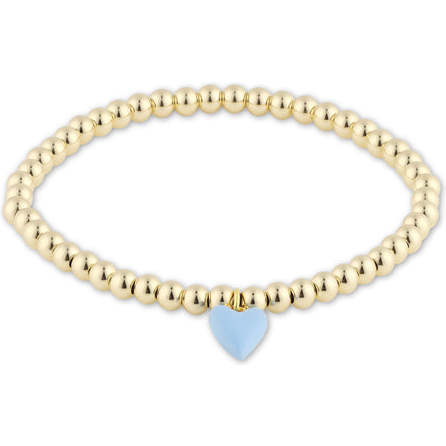 Bead Bracelet with Mini Blue Enamel Heart