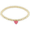 Bead Bracelet with Mini Pink Enamel Heart - Bracelets - 1 - thumbnail