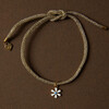 Gold Lurex Bracelet Cord with Mini White Enamel Flower Charm - Bracelets - 3