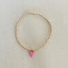 Bead Bracelet with Mini Pink Enamel Heart - Bracelets - 3 - thumbnail