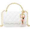 Girl's Classic Link Chain Top Handle Handbag, White - Bags - 1 - thumbnail