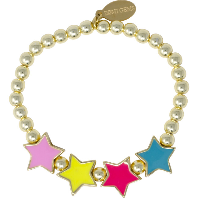 Stretchy Stars Row Bracelet, Rainbow