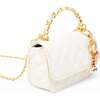 Girl's Classic Link Chain Top Handle Handbag, White - Bags - 3 - thumbnail