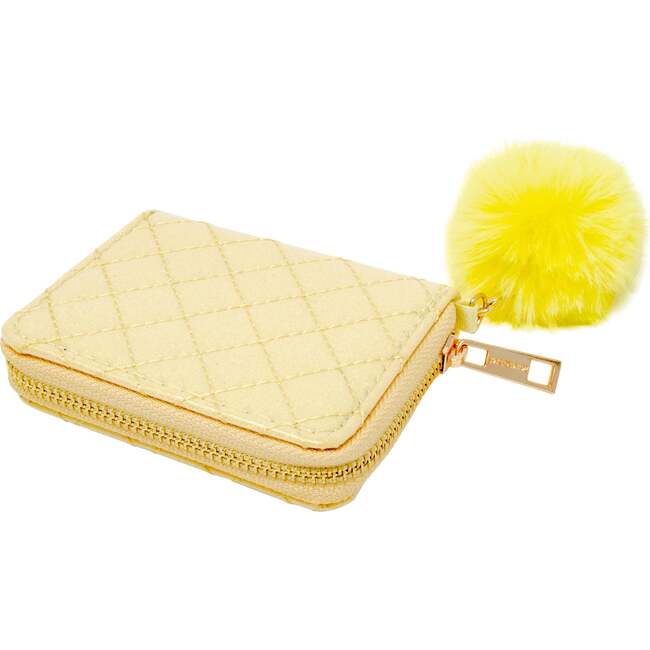 Sparkle Quilted Wallet,  Yellow - Bags - 3