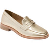 Girls Hope Leather Loafer, Platinum - Loafers - 1 - thumbnail