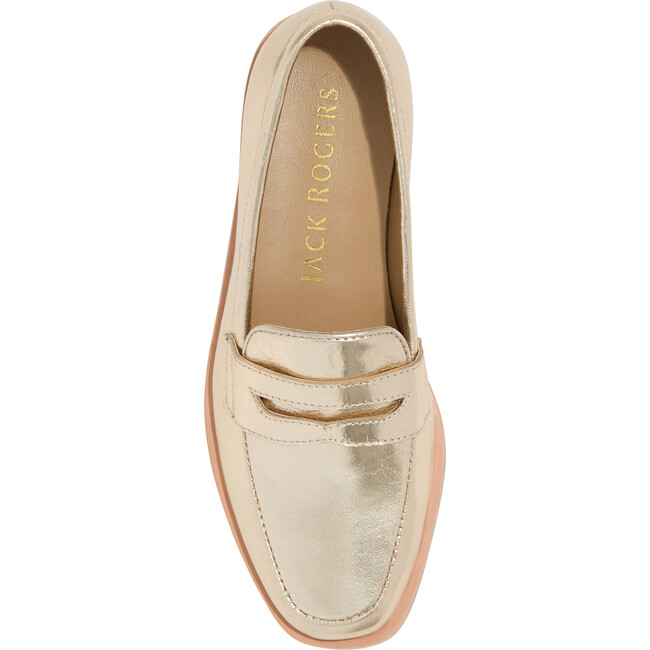 Girls Hope Leather Loafer, Platinum - Loafers - 4