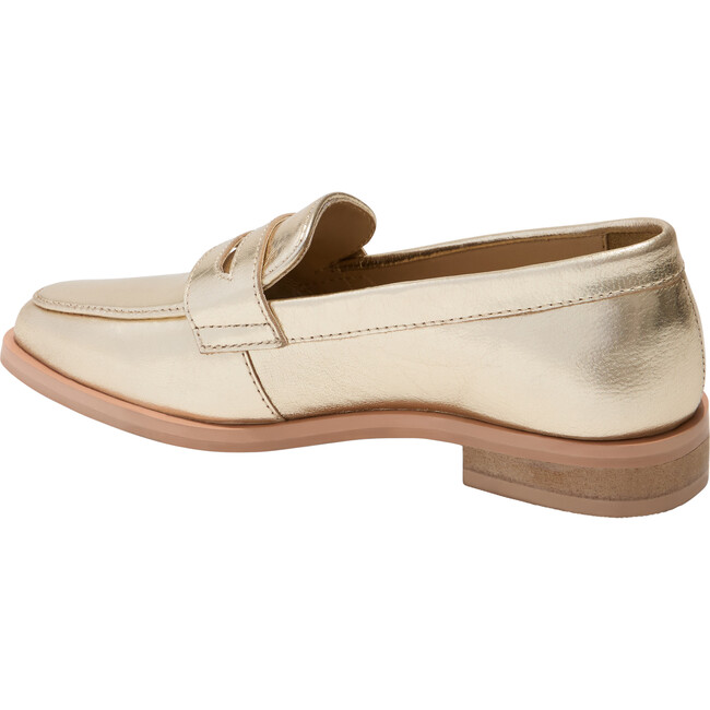 Girls Hope Leather Loafer, Platinum - Loafers - 6